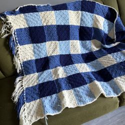 Crochet Handmade Blanket Throw 52 By 62 