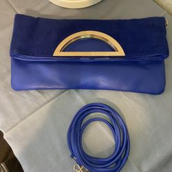 Blue Suede Clutch