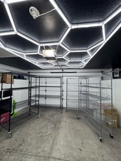 Metal garage shelves with wheels