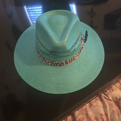 Turquoise CHARLIE horse HAT W EAGLE PIN