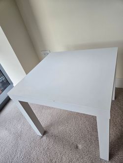 White Square Side Table