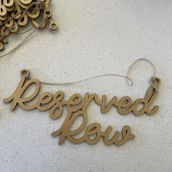 6 Gold Reserved Row Signs 