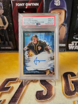 Jackson Merrill 2024 Topps Finest #FA-JM Sky Blue Refractor Auto /150 PSA 9 RC