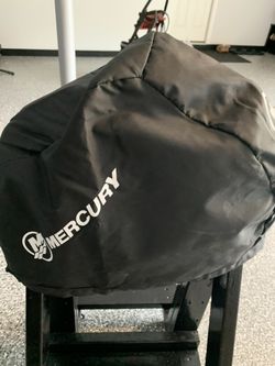 Brand New Mercury Boat Motor Cover 15-25  Hp And One Boat Motor Stand On Wheels Hold Up To 25hp Outbord Motor