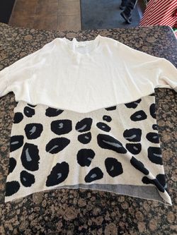 Women's Knit Sweater Leopard Print Color Block