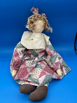 Vintage handmade cloth grandma rag doll