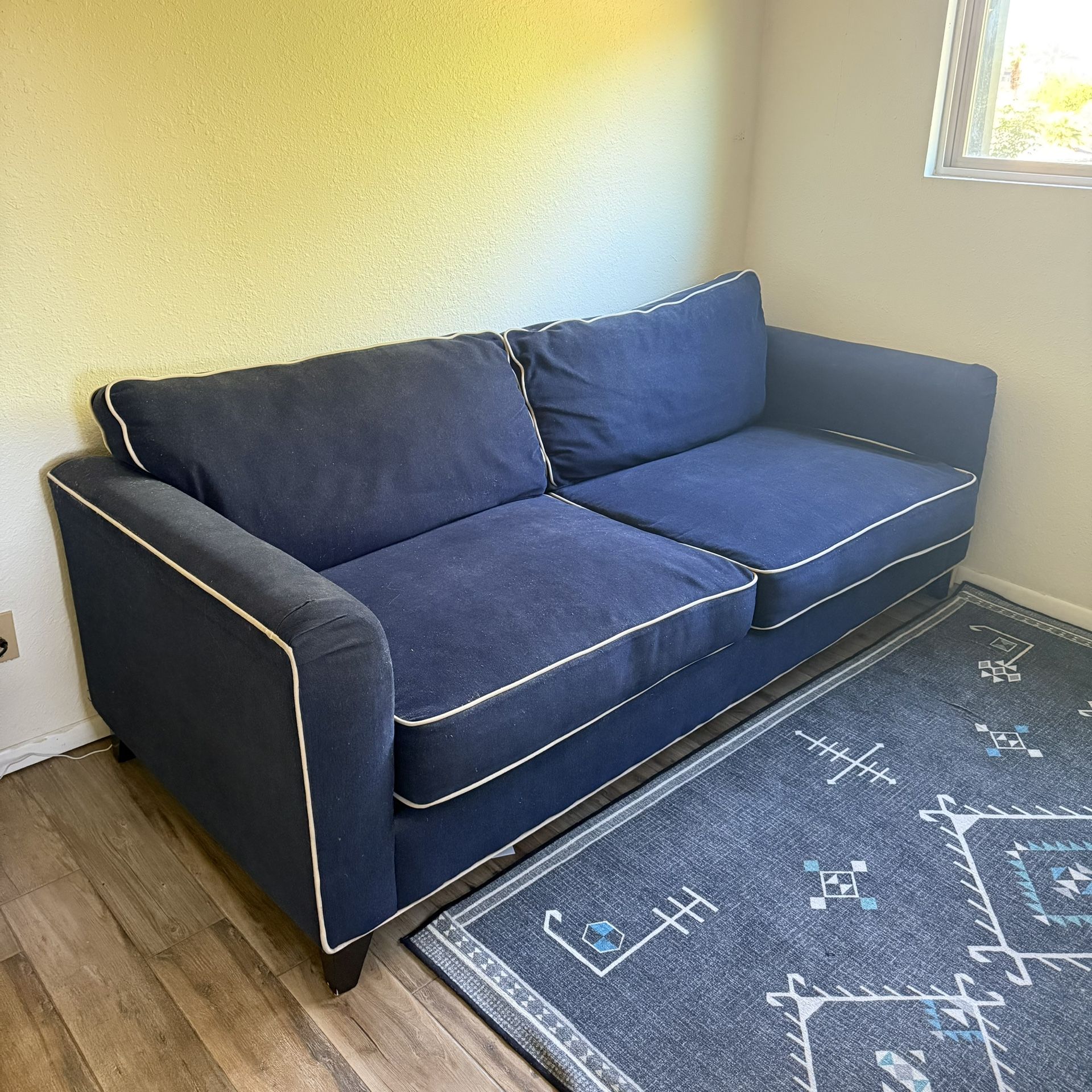 Blue Fabric Deep Couch