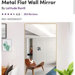 Large Gold Frame Mirror For Hanging Or Leaning