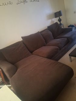 120ish inch chocolate brown L shape sofa