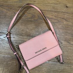 Michael Kors Pink Saffiano Leather Crossbody Bag