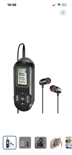 “New”Portable “Great Reception”FM Radio with Wired Earbuds
