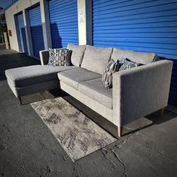 Dark Gray Mid-Century Modern Sectional Sofa
