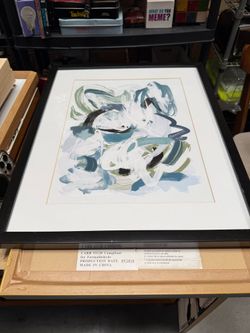 Framed Abstract Art – Brushstroke Wall Decor in Black Frame