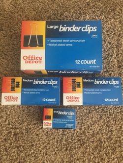 Binder Clips ~ Small, Medium and Large. Brand New