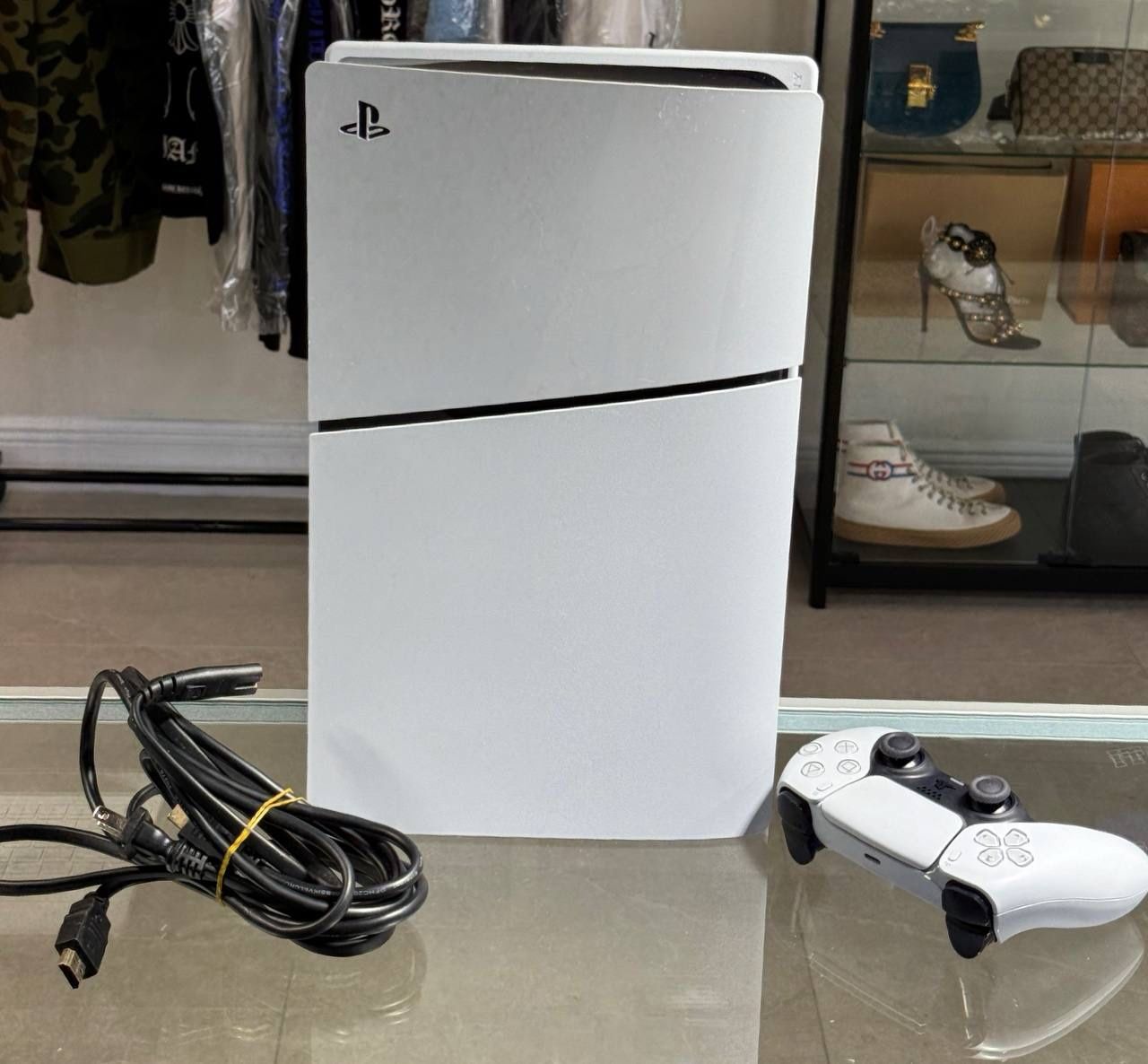 PlayStation 5 Slim Disc Edition PS5 1TB White Console Gaming System CFI-2015 Controller Cords