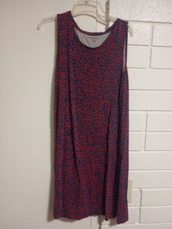 Navy & red polka dot sleeveless mini dress, XXL