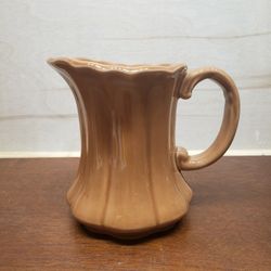 Vintage Brown Scalloped Pitcher 