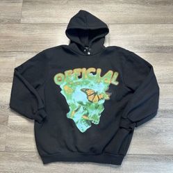 Boohoo Man Official Man Skull Themed Black Hoodie Sweatshirt Size M 