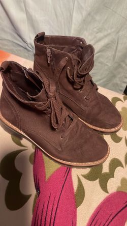 Brown Suede Lace-Up Ankle Boots