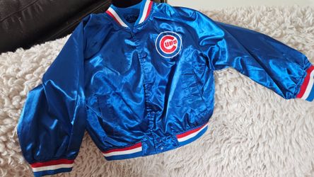 Vintage/Unique, Mighty Mac Sports Cubs Jacket Youth Small 8/10, Baseball Satin Red White Blue, firm.