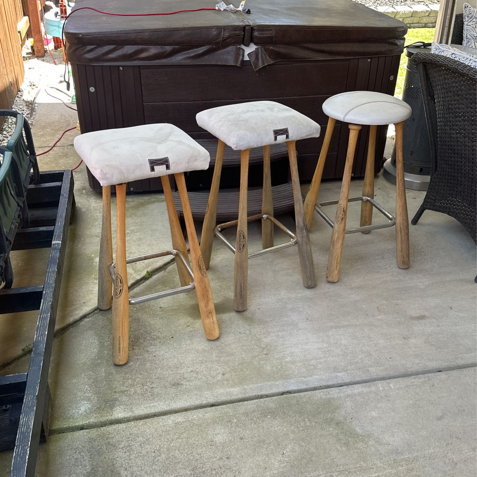 Baseball Bat Bar Stools. 