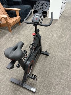 Cursor Stationary Exercise Bike, Indoor Cycling Bike with Silent Belt Drive & Smooth Flywheel, Heavy Duty Cardio Workout Bicycle with Multi-Functional