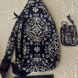 Vera Bradley Sling Backpack And Wallet Set