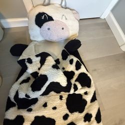 Cow Sleeping Bag With Attached Pillow 