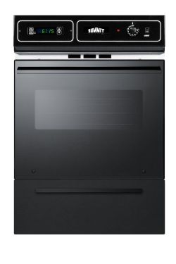 Summit TEM721BKW 24" Electric Wall Oven w/ Window - Black/Stainless - Made in USA