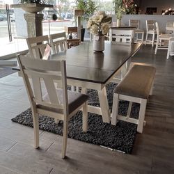 White/Grey 6pc Dining Room Set