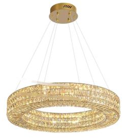 BRAND NEW-UNOPENED*
Dia 24"Modern Crystal Chandelier Gold Ring Adjustable Height Luxury Crystal Pendant