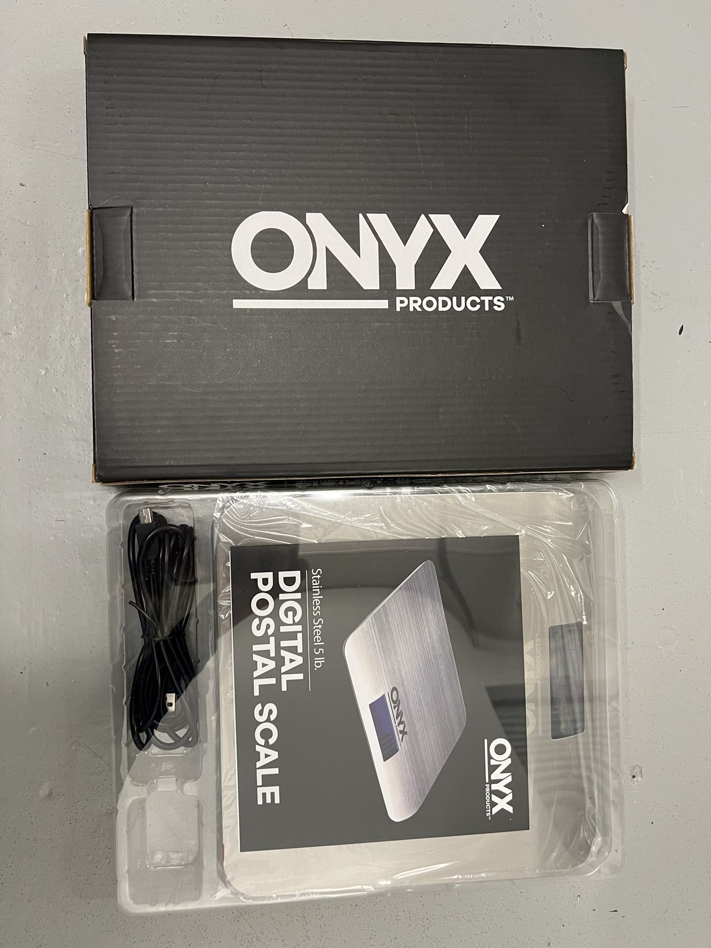 ONYX Digital Postal Scale 5 lb Stainless Steel USB Powered NEW in Box