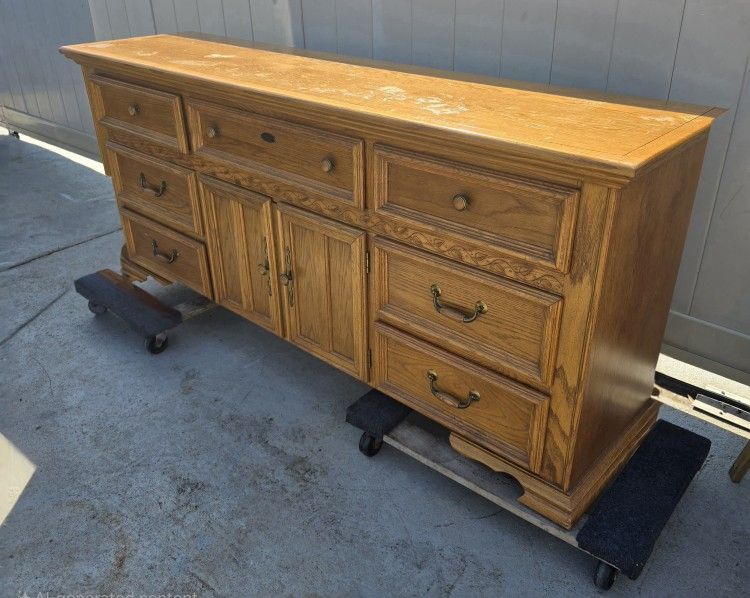 Stanley's Furniture Collection 9-Drawer Maple Dresser Mirror