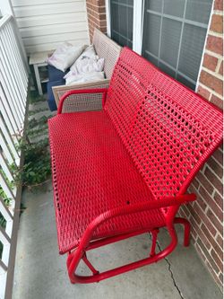 Red Glider Porch Bench Swing