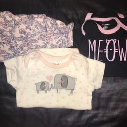 3 onesies for baby girl