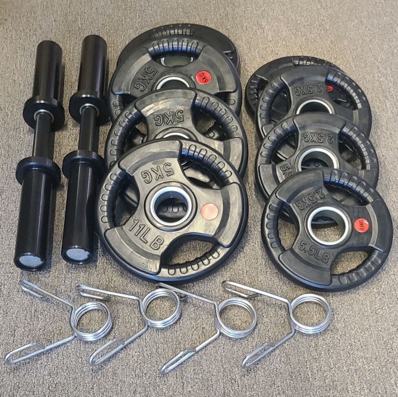 Brand New Loadable Olympic Adjustable Dumbbell Handles 66 Lbs