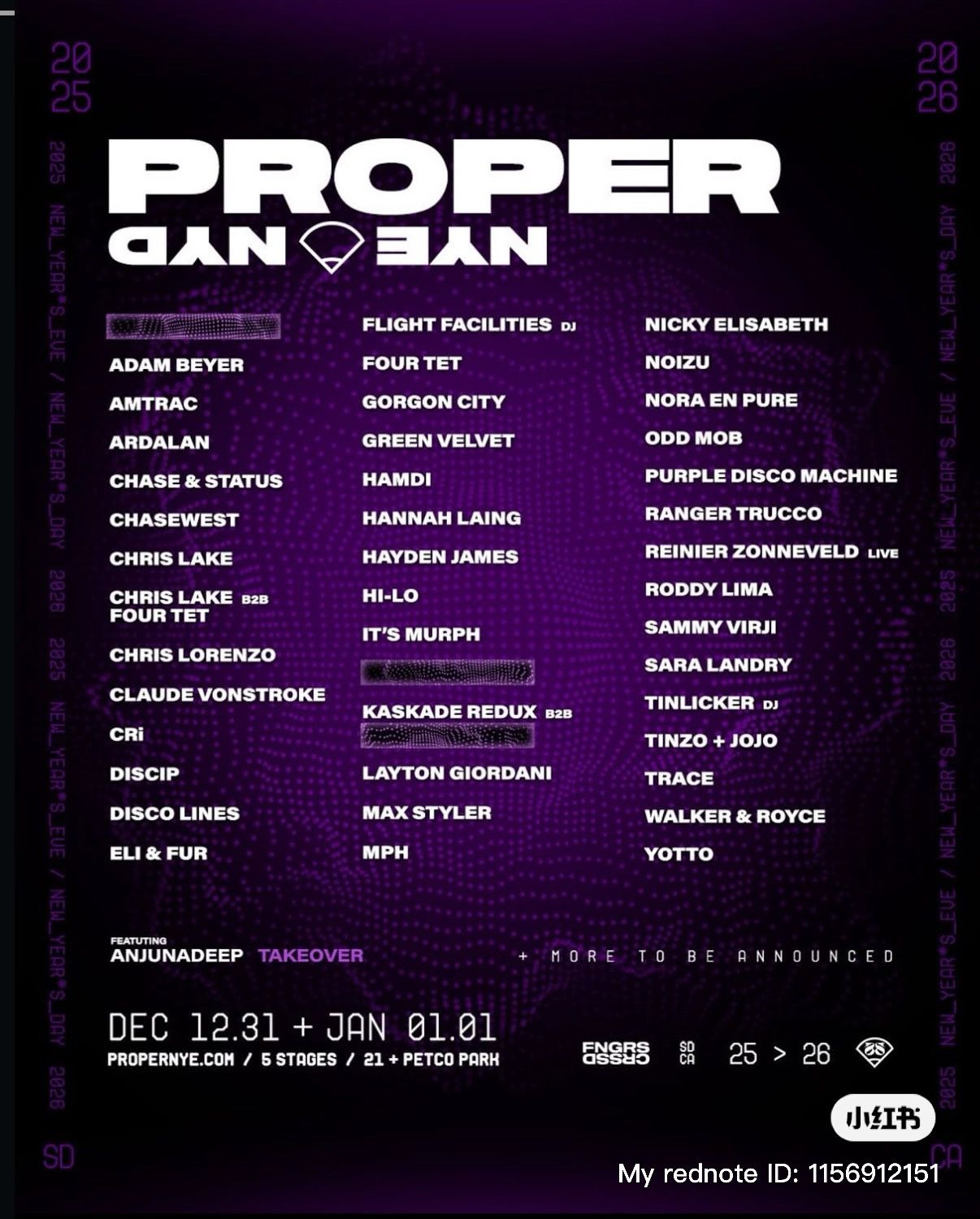 LF 1/1 PROPER NYE/NYD 2026 ticket for one