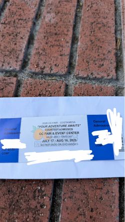 Oc fair tickets $40 cash only
