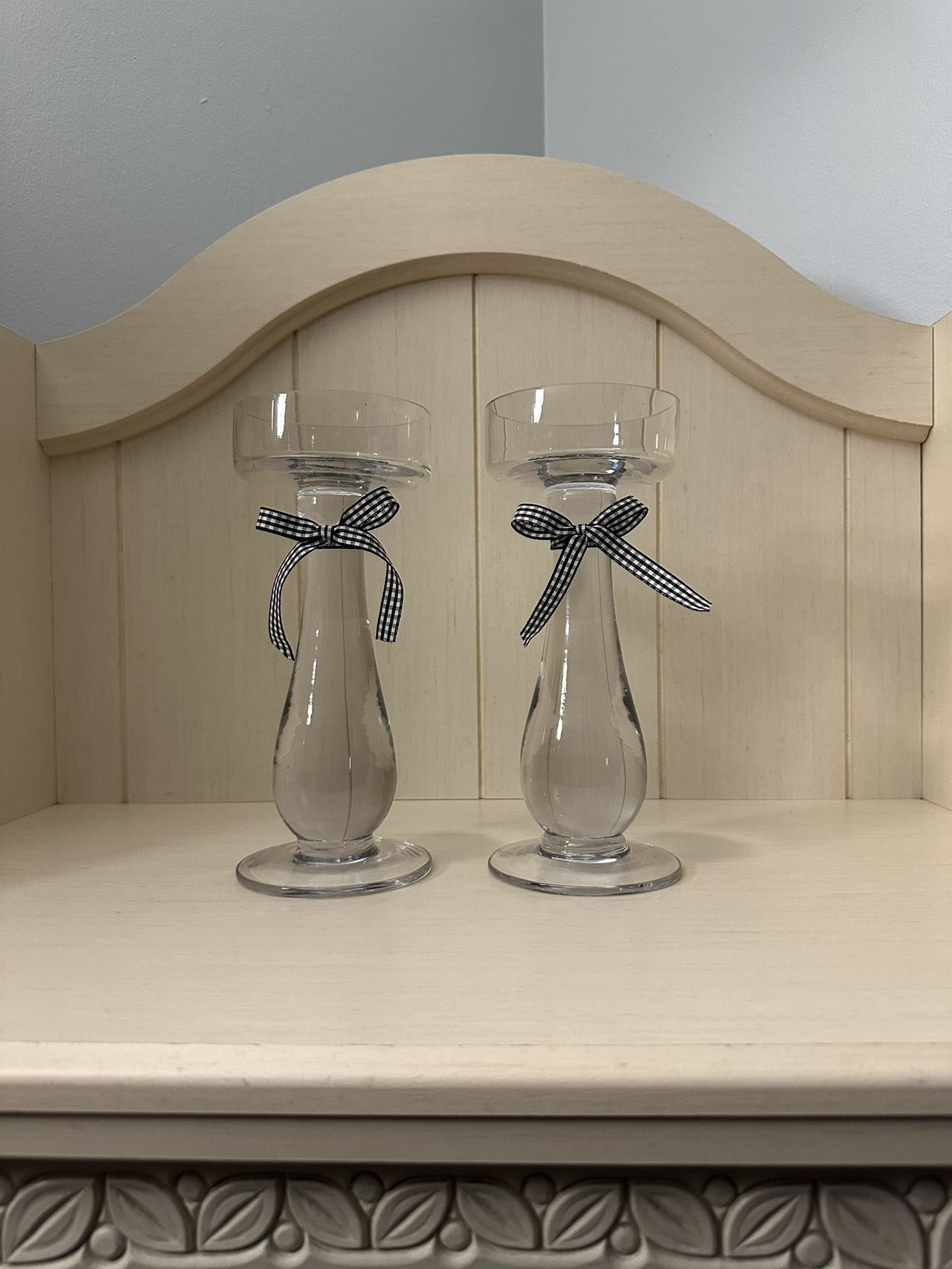 Glass Candle Holders Set