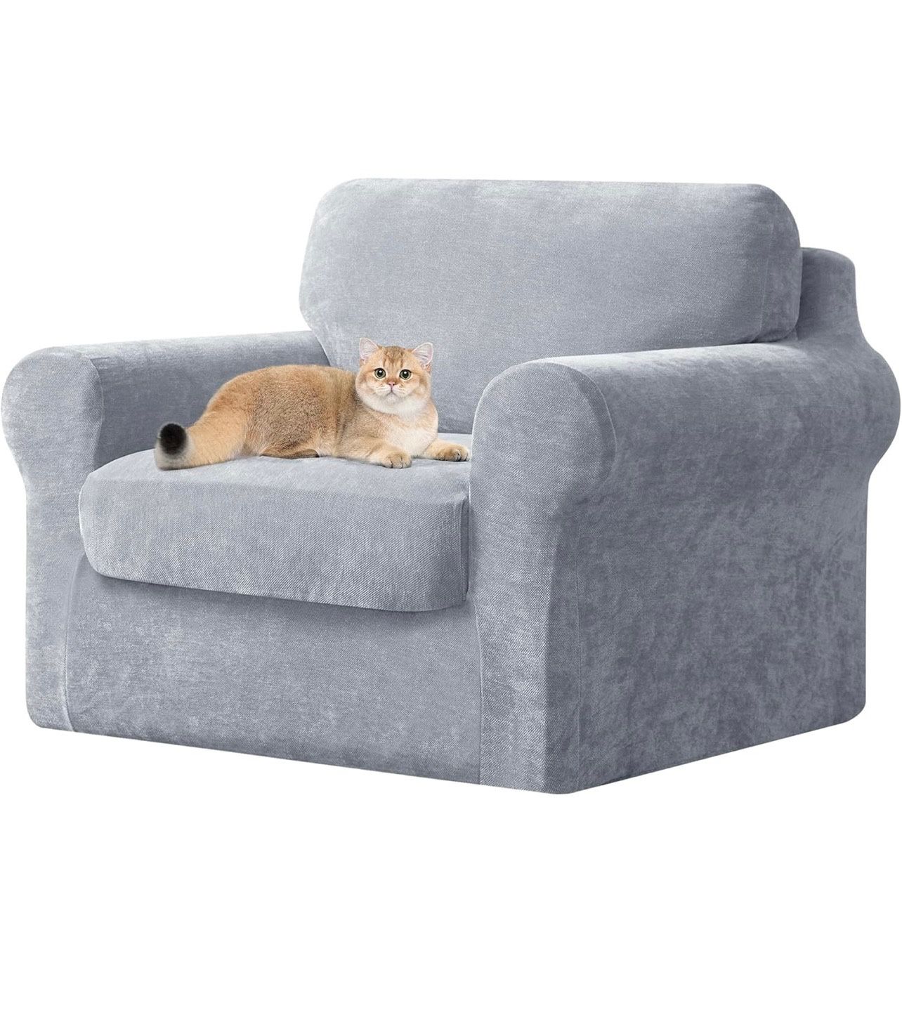 Hokway 3 Pieces SofaSlipcover Sets CouchCover Sets Chenille SofaCovers Individual SeatCovers Furniture Protector Chenille SofaSlipcovers (Small,G