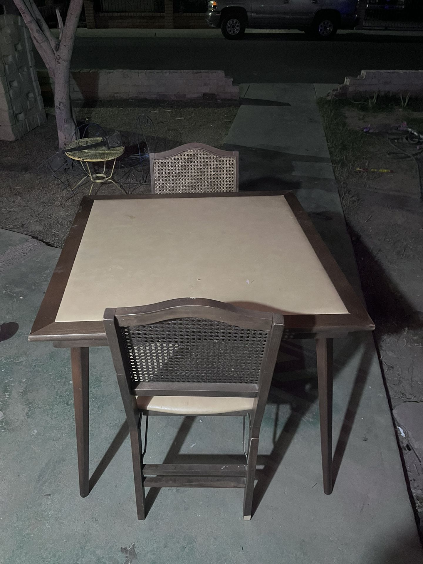 Vintage Mid century Folding Chairs And Table 