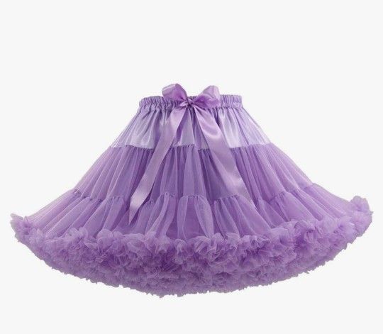 NEW Women's 3-Layered Tutu Dance Petticoat Pleated Mini Skirt, 16" Length