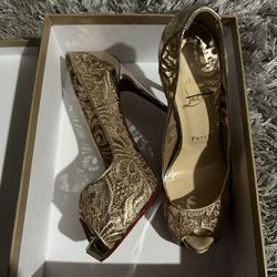 Christian Louboutin Gold High Heels