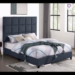 Navy Blue Platform Bed