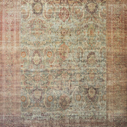 Loloi Amber Lewis Georgie Collection GER-03 Jade/Sunset 3'-9" x 5'-6", .19" Pile Height, Accent Rug