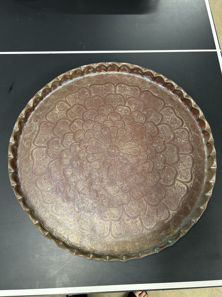 Handmade Middle Eastern Copper Tray
