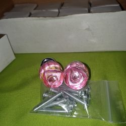 Pink Rose Dresser Knobs