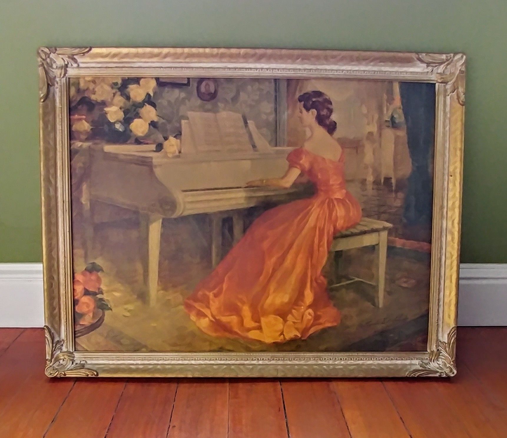 Vintage Framed Signed Print by Antoni Ditlef "Allegro"