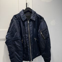 AllSaints Navy Bomber Jacket - Size M - Like New!