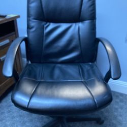 Office Chair Black Faux Leather